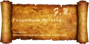 Feigenbaum Melitta névjegykártya