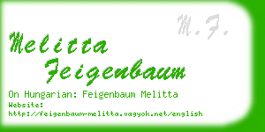 melitta feigenbaum business card